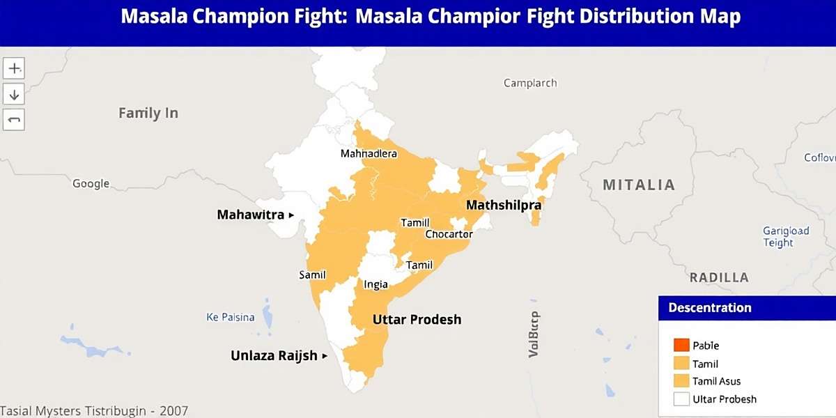 Masala Champion Fight Download Distribution in India Masala Champion Fight download distribution map showing highest concentrations in Maharashtra, Tamil Nadu, and Uttar Pradesh